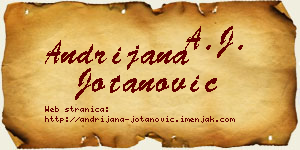 Andrijana Jotanović vizit kartica